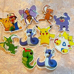 10 Pokémon Vinyl Stickers
